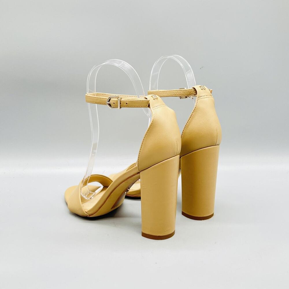 Sam Edelman Sandals Womens 5.5 Beige Leather Yaro Ankle Strap Block Heel Shoes - Picture 5 of 11
